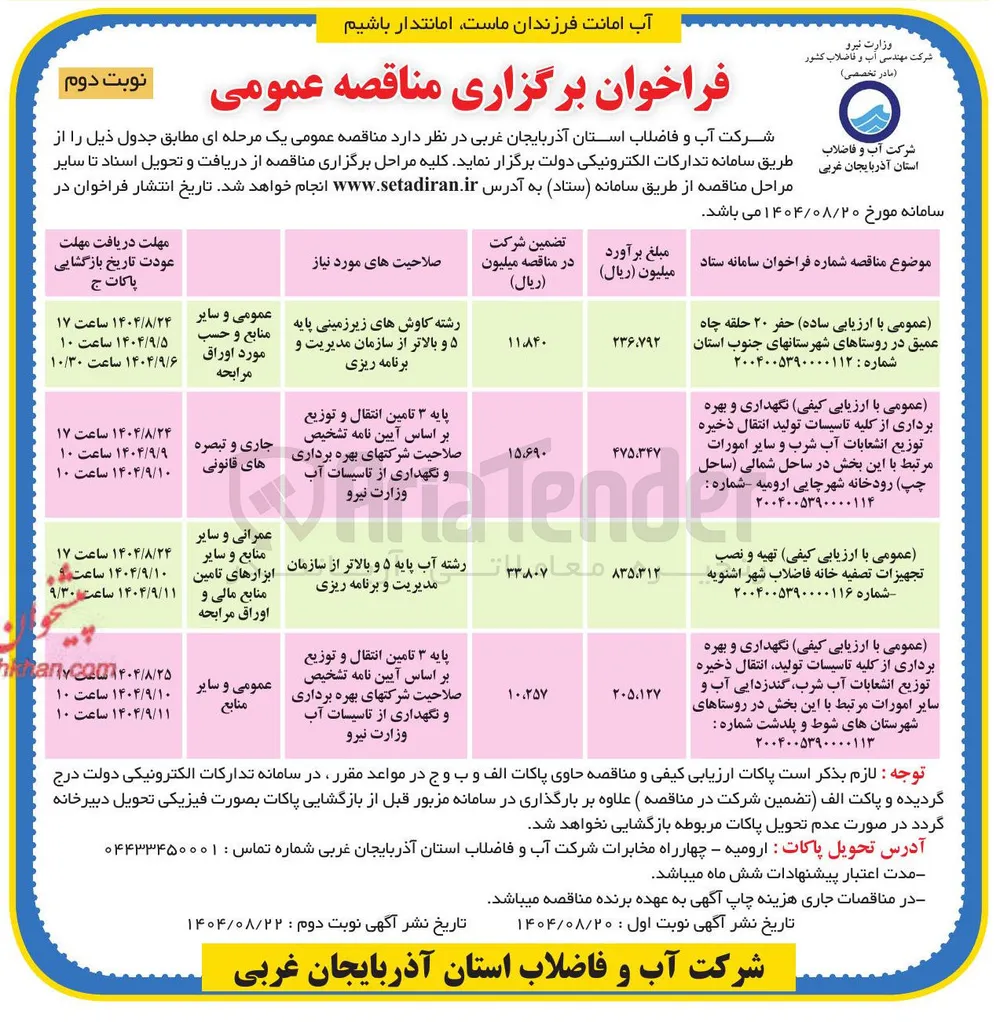 تهیه و نصب تجهیزات تصفیه خانه فاضلاب شهر 