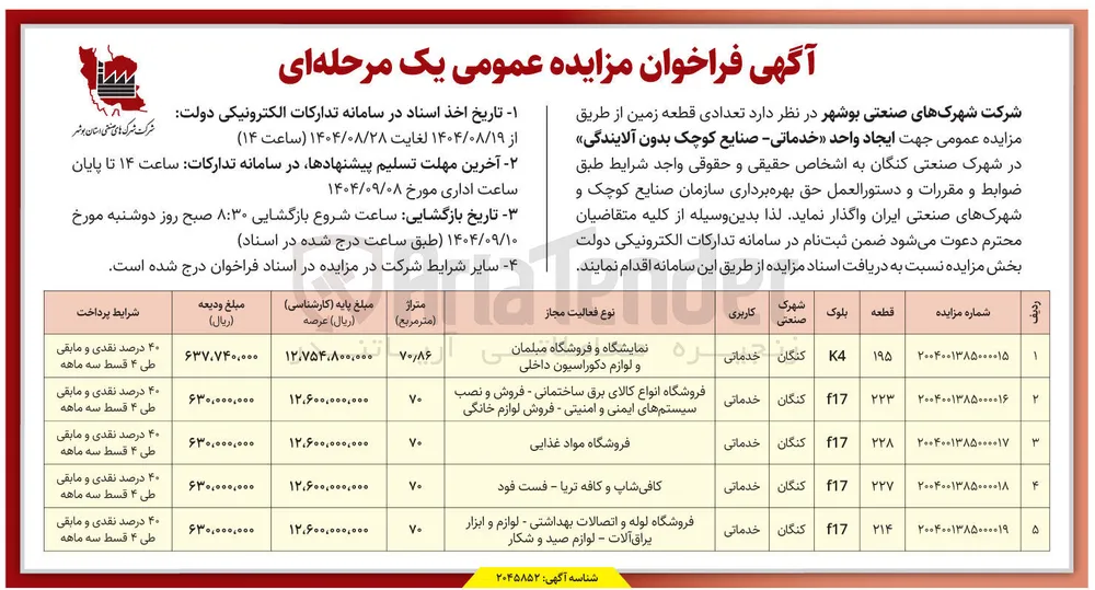 حق بهره برداری زمین قطعه 227 با کاربری خدماتی 