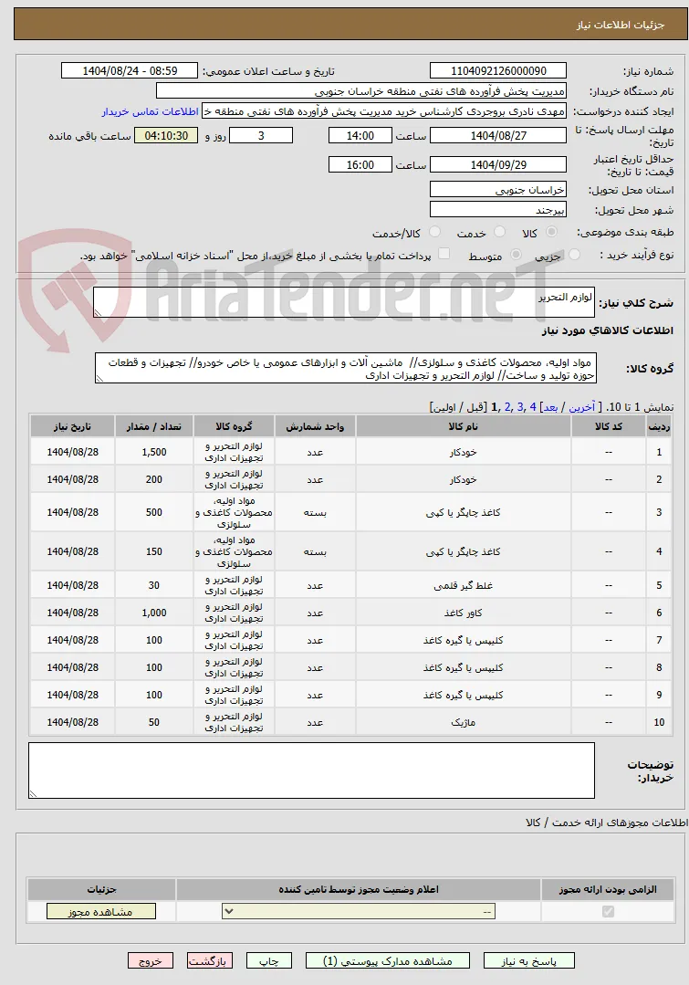 لوازم التحریر 