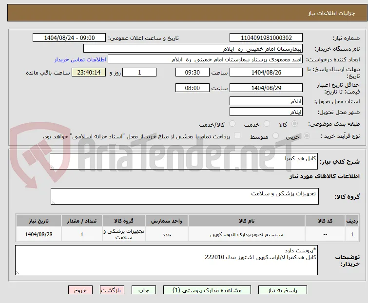 کابل هد کمرا