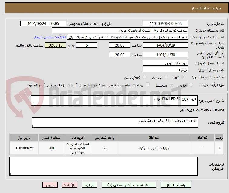 خرید چراغ LED 36 تا 45 وات 