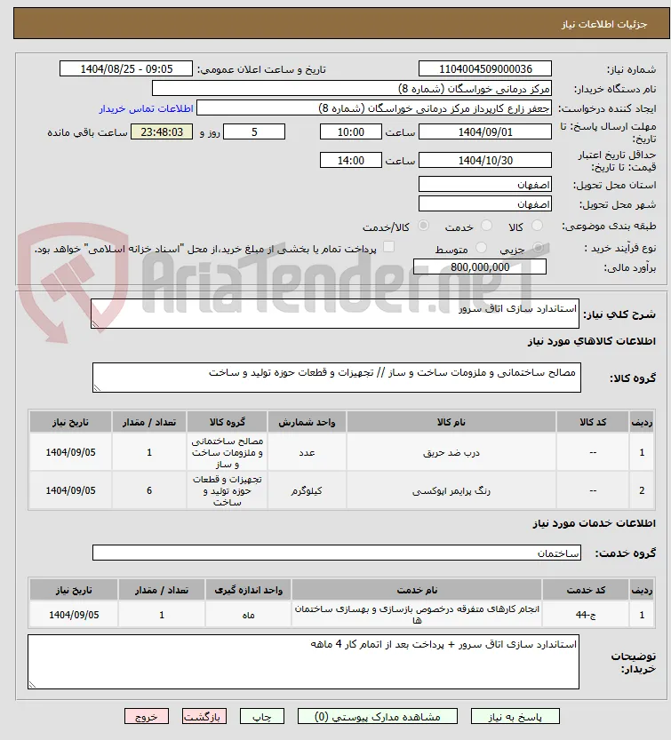 استاندارد سازی اتاق سرور