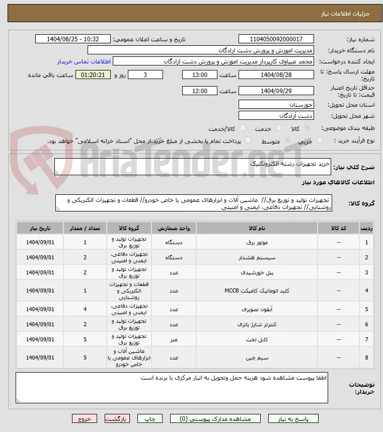 خرید تجهیزات رشته الکتروتکنیک