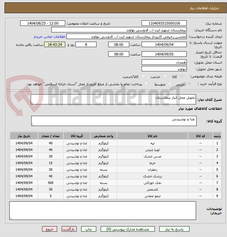 تحوبل محل انبار بیمارستان