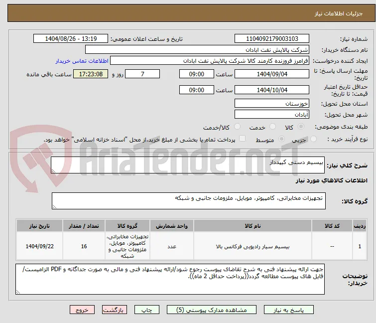 بیسیم دستی کیپددار