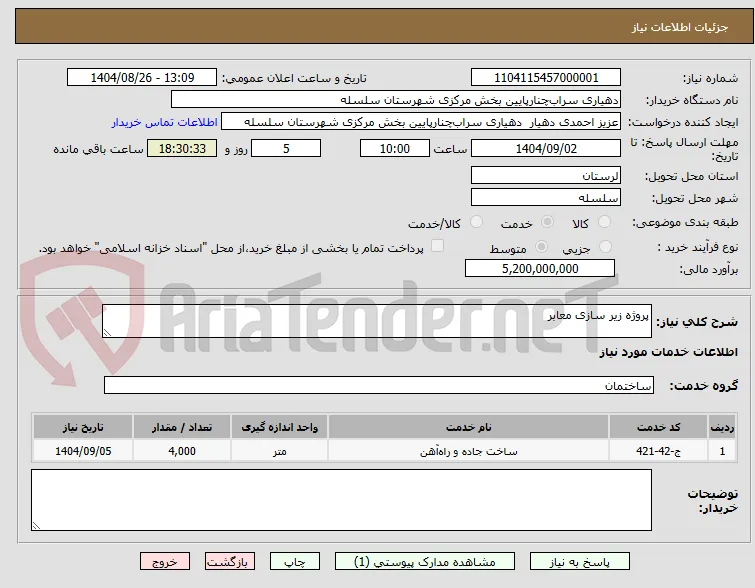 پروژه زیر سازی معابر