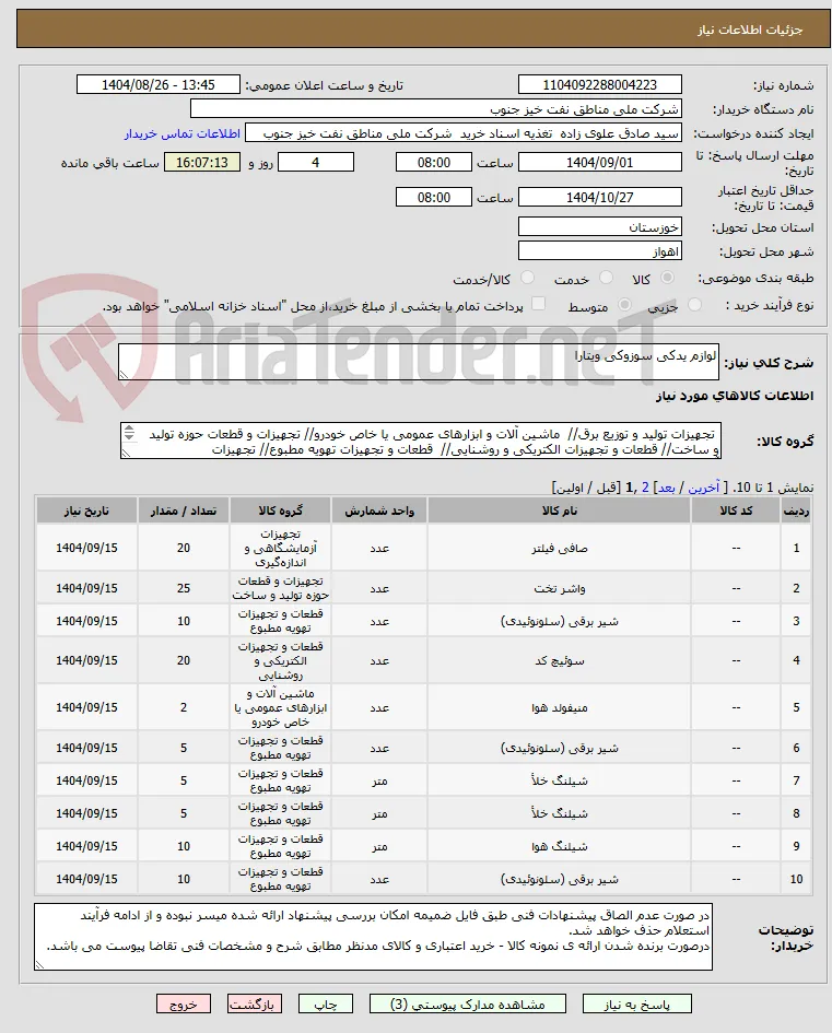 لوازم یدکی سوزوکی ویتارا
