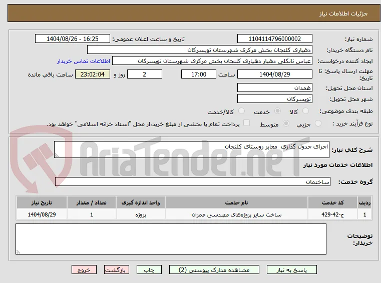 اجرای جدول گذاری  معابر روستای کلنجان