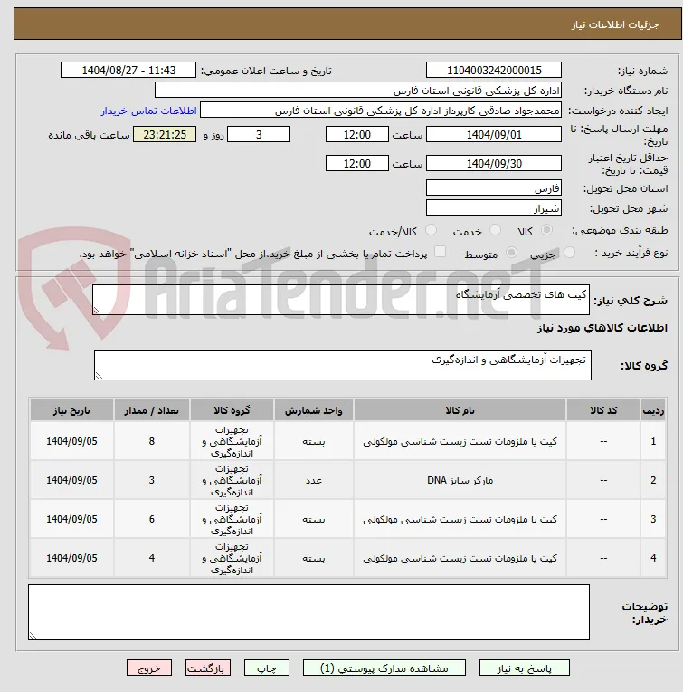 کیت های تخصصی آزمایشگاه