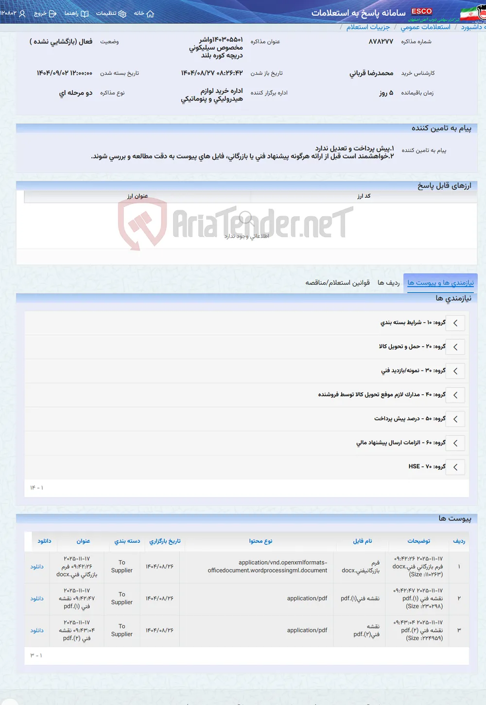140305501واشر مخصوص سیلیکونی دریچه کوره بلند