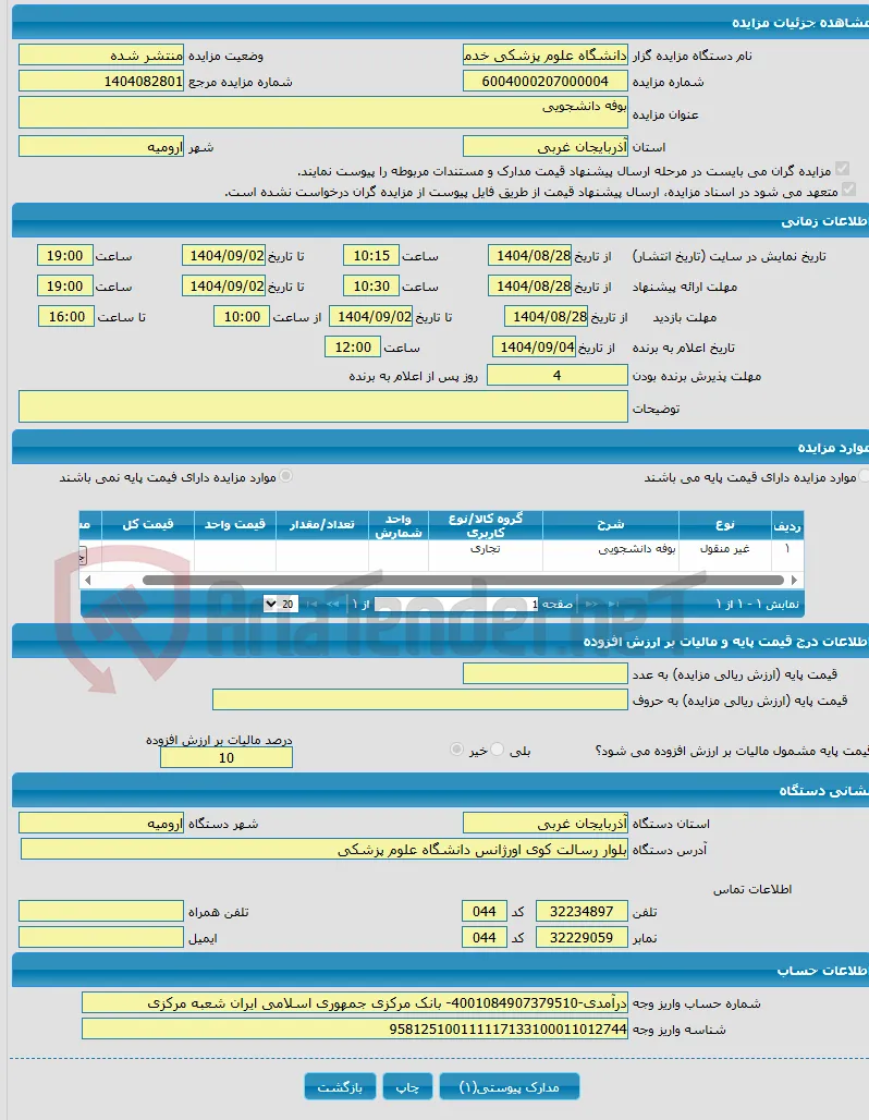 بوفه دانشجویی
