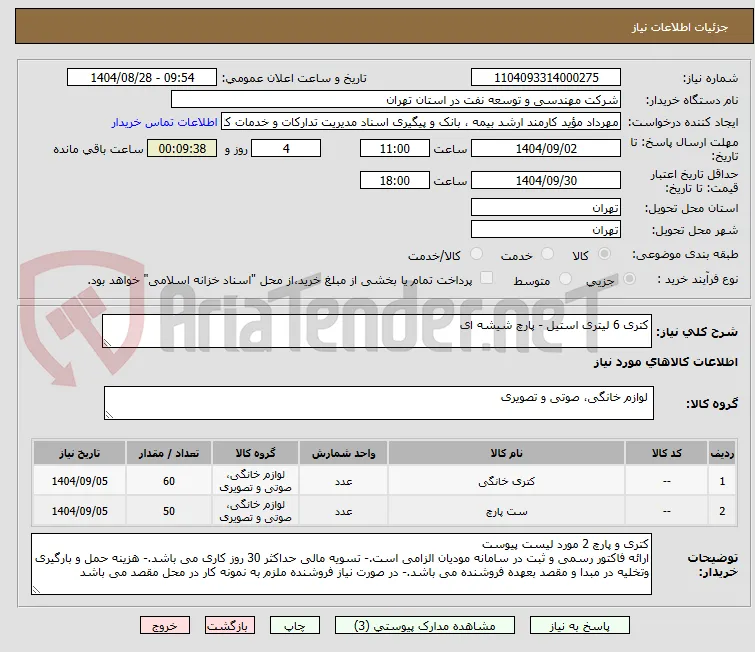 کتری 6 لیتری استیل - پارچ شیشه ای