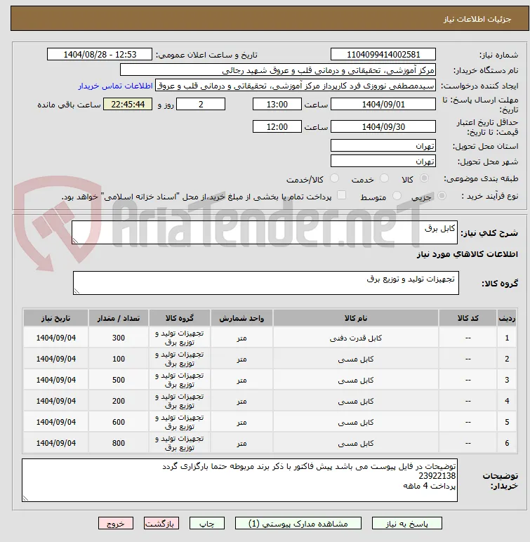 کابل برق