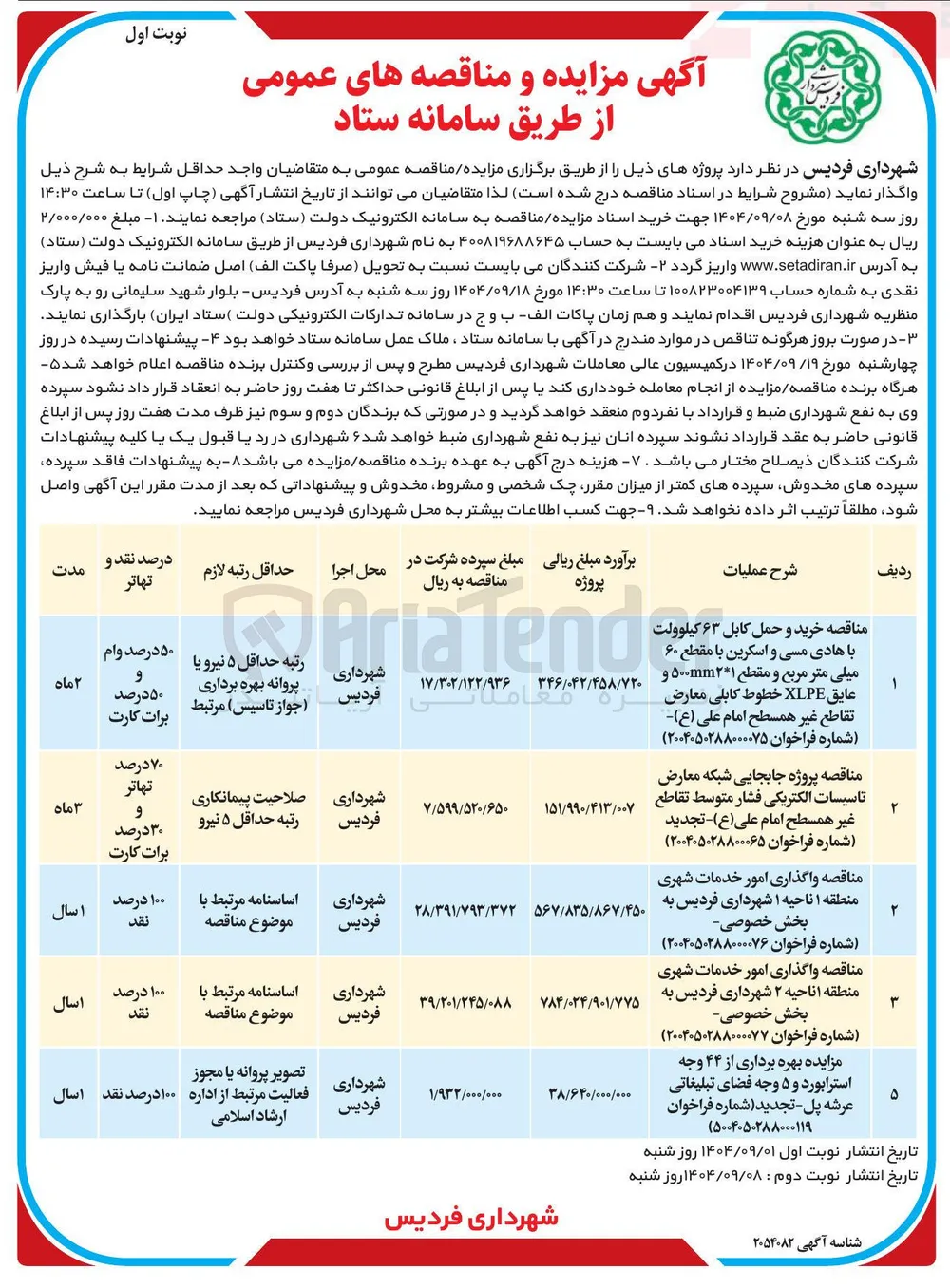 واگذاری امور خدمات شهری