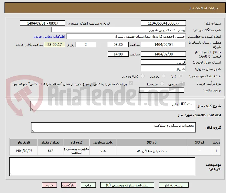 ست HDFدیالیز