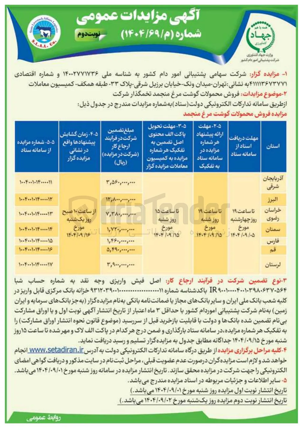  فروش محمولات گوشت مرغ منجمد تخمگذار شرکت 
