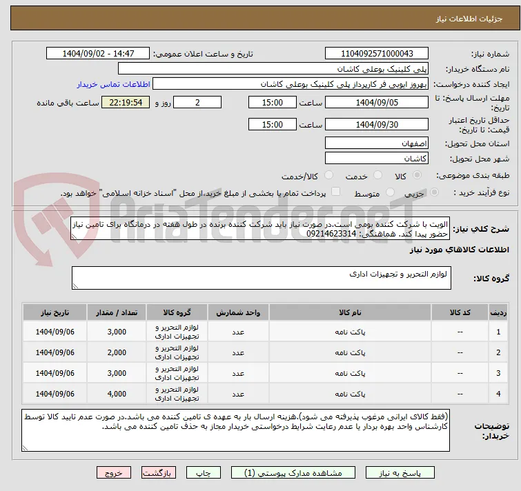 الویت با شرکت کننده بومی است.در صورت نیاز باید شرکت کننده برنده در طول هفته در درمانگاه برای تامین نیاز حضور پیدا کند. هماهنگی: 09214623314