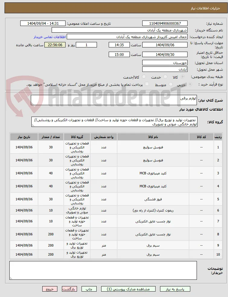 لوازم برقی