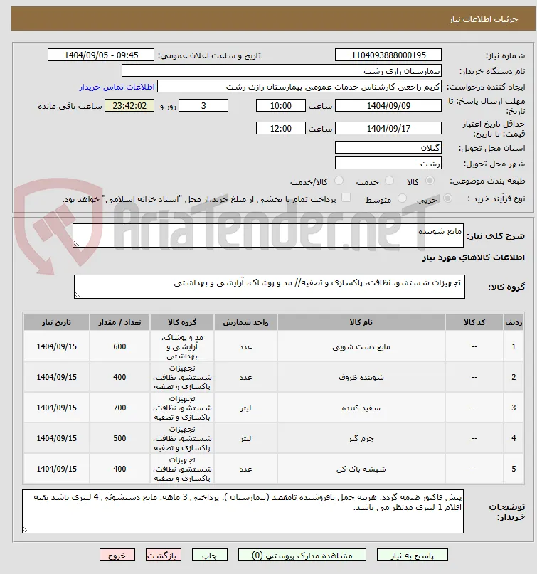 مایع شوینده 