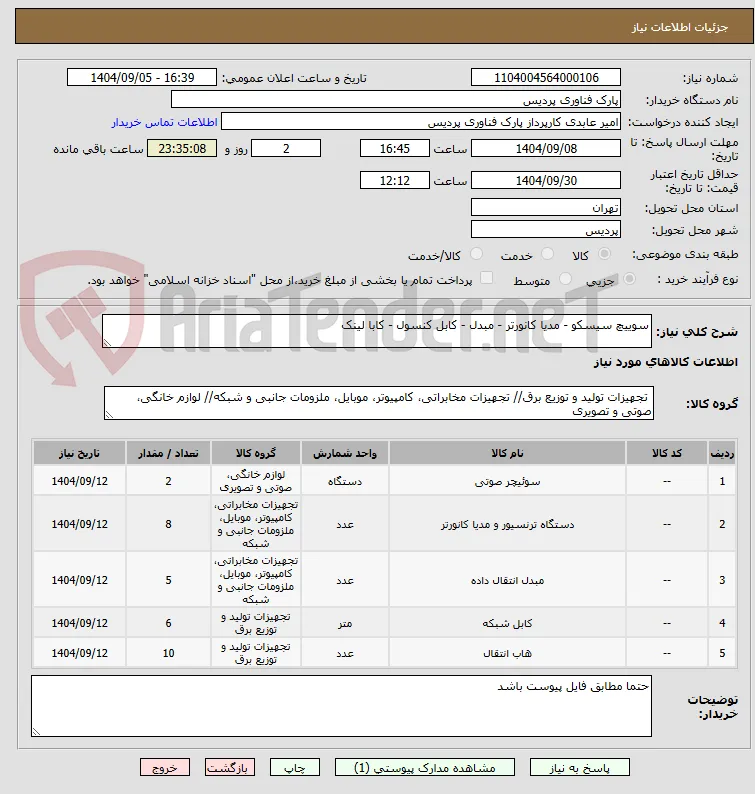سوییچ سیسکو - مدیا کانورتر - مبدل - کابل کنسول - کابا لینک 