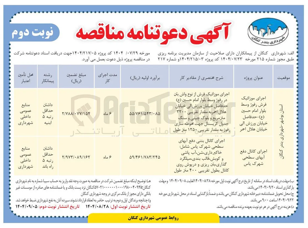 اجرای کانال دفع آبهای سطحی