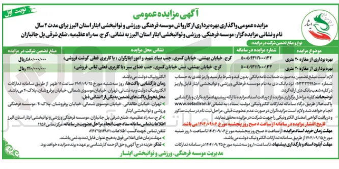 بهره برداری از مغازه ۲۰ متری 