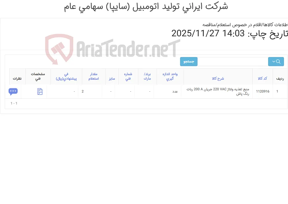 یونیت ولتاژ بالا /منبع تغذیه برند sames