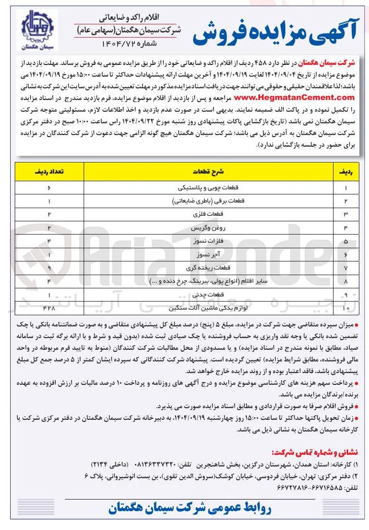 قطعات فلزی 
