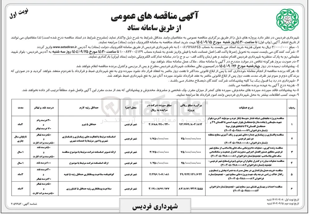 احداث و بهسازی فضای سبز سطح شهر 