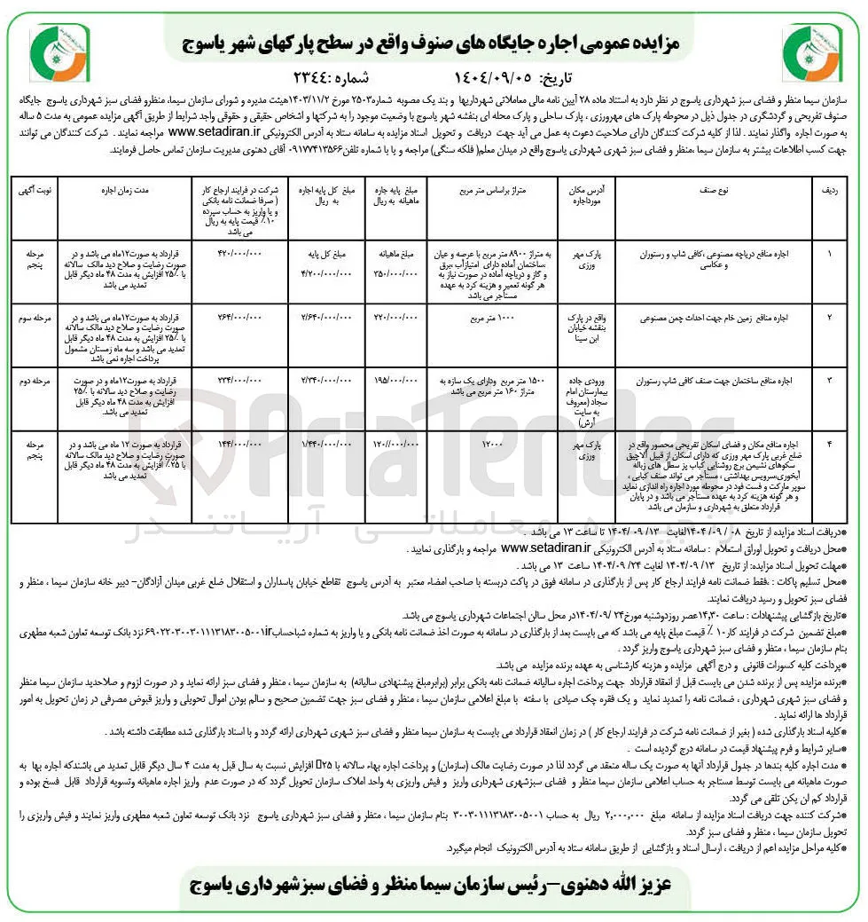  اجاره جایگاه های صنوف