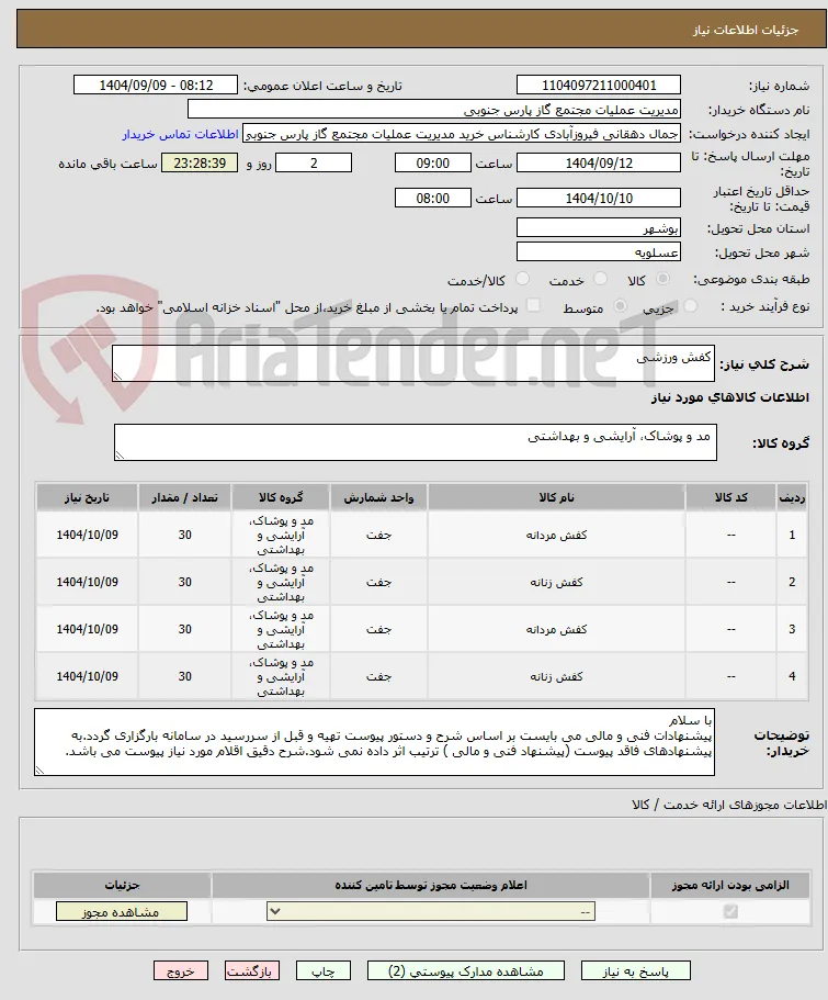 کفش ورزشی 