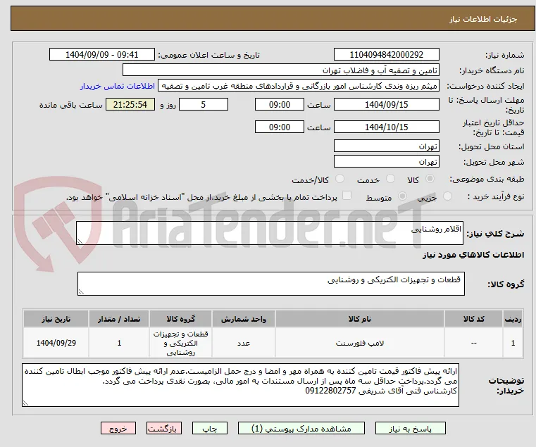 اقلام روشنایی