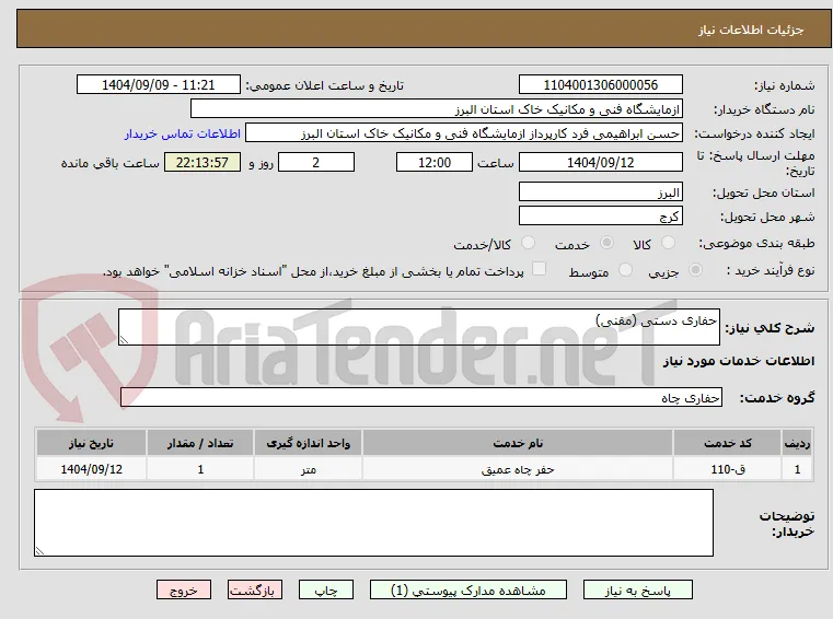 حفاری دستی (مقنی)