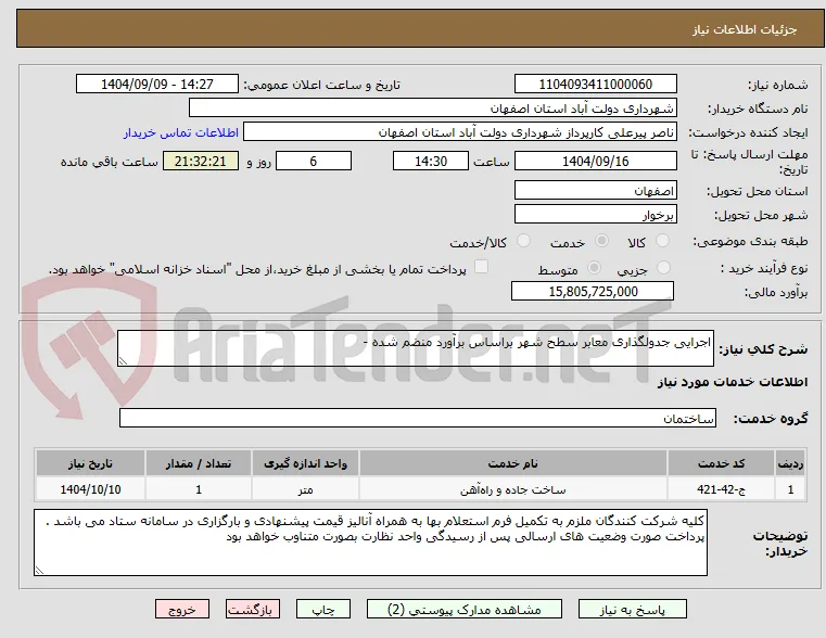 اجرایی جدولگذاری معابر سطح شهر براساس برآورد منضم شده - 