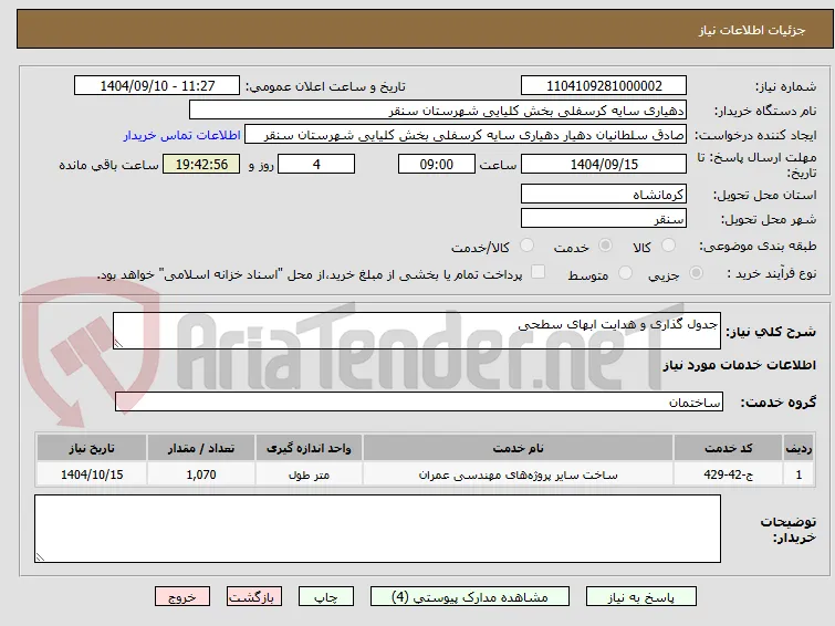 جدول گذاری و هدایت ابهای سطحی
