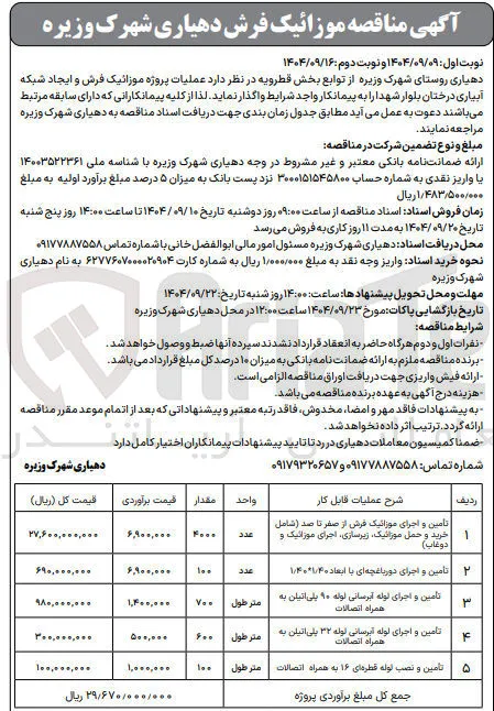 تامین و اجرای دور باغچه ای با ابعاد 1/40*1/40