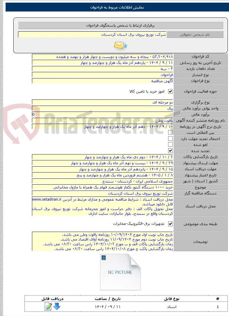 خرید ۱۰۰۰ دستگاه کنتور تکفاز هوشمند فهام یک همراه با ماژول مخابراتی