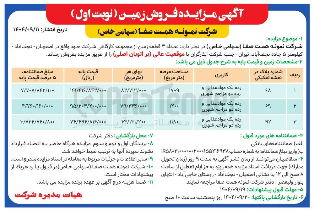 تعداد ۳ قطعه زمین