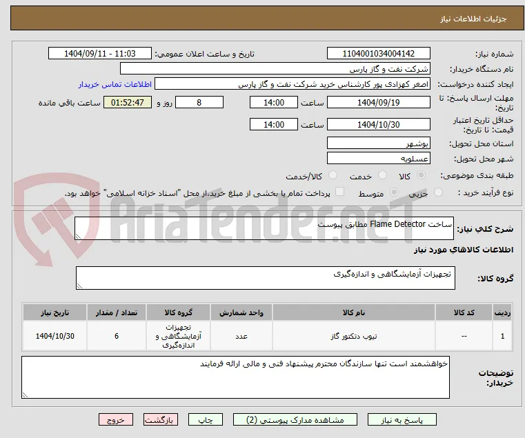 ساخت Flame Detector مطابق پیوست