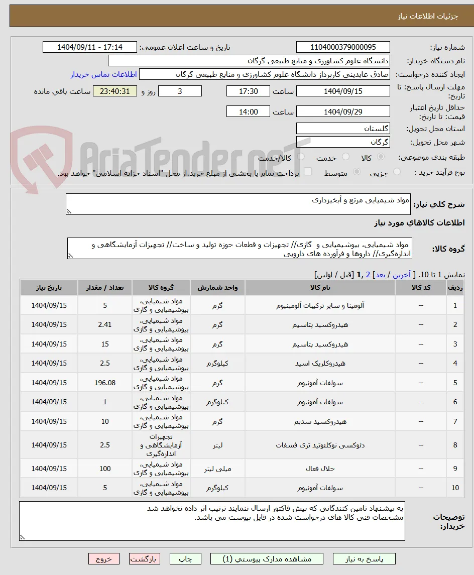 مواد شیمیایی مرتع و آبخیزداری 