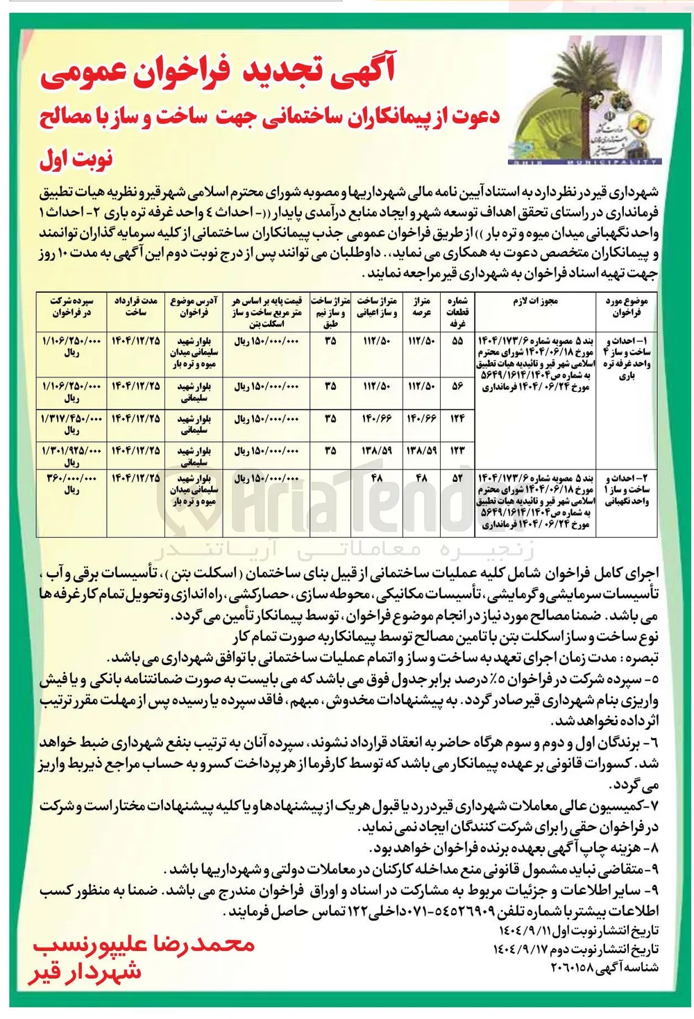  احداث ۱ واحد نگهبانی میدان میوه و تره بار