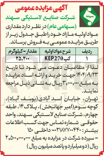 فروش کپ 270 KEP 