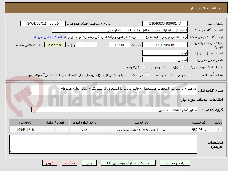 مرمت و بازسازی تابلوهای مستعمل و قاقد بازتاب با استفاده از شبرنگ و سایر لوازم مربوطه