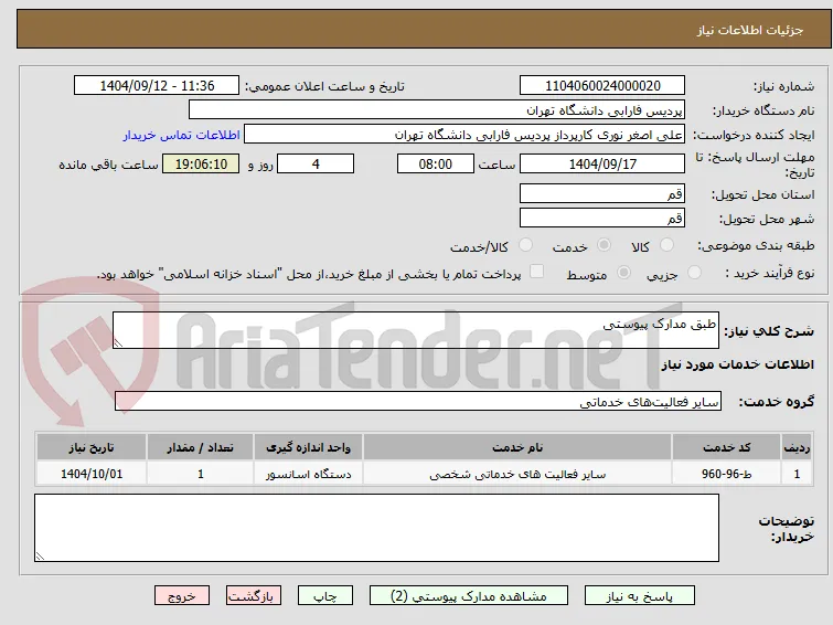 طبق مدارک پیوستی
