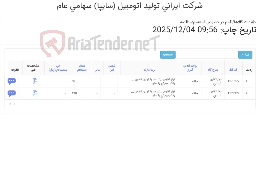 نوار تفلون آببندی