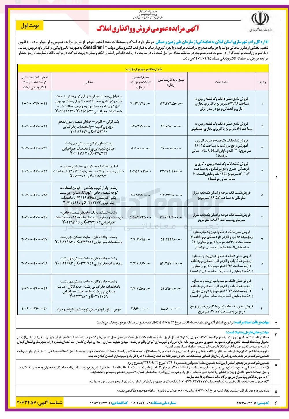 فروش شش دانگ عرصه و اعیان یک باب مغازه از مجموعه ۱۵ باب واقع در فاز ۱ مسکن مهر قطعه ( ۱۲ ) به مساحت ۱۶ / ۶۶ متر مربع با کاربری تجاری