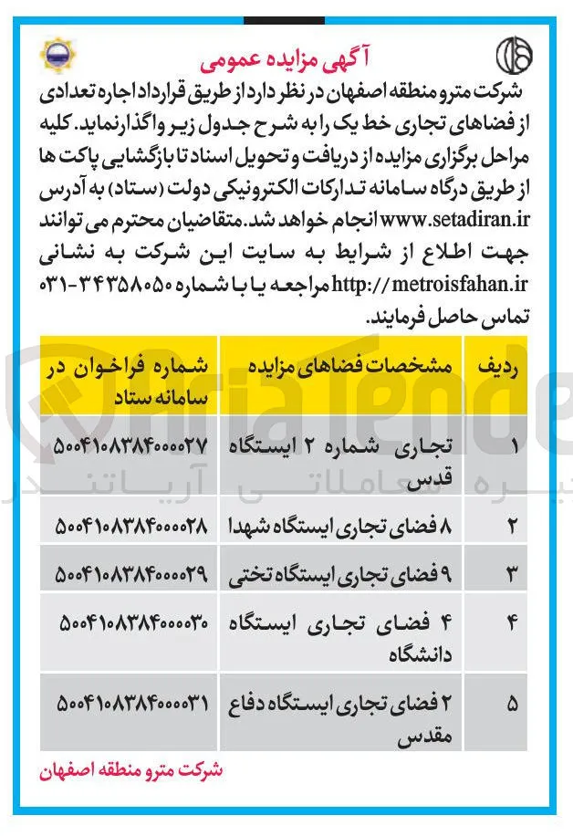 اجاره 9 فضای تجاری