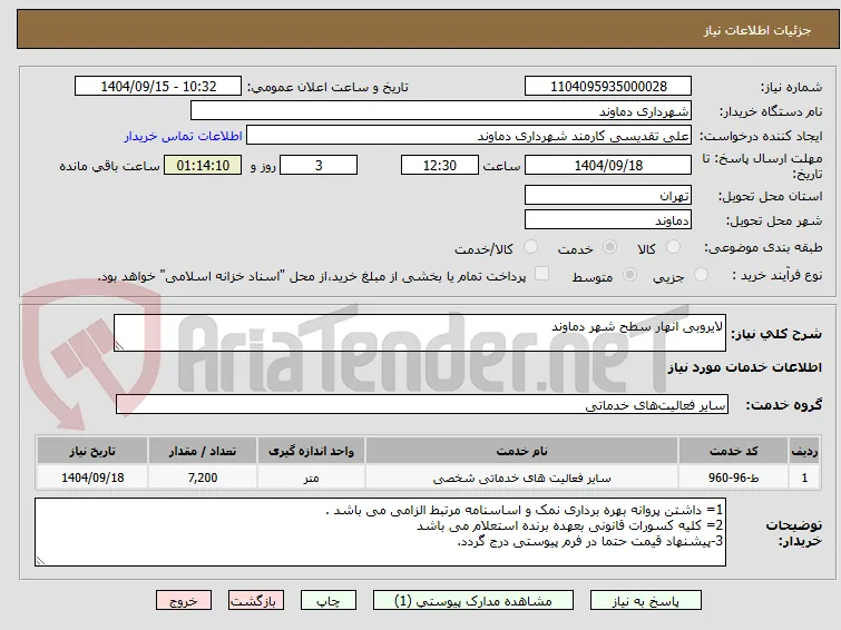لایروبی انهار سطح شهر دماوند