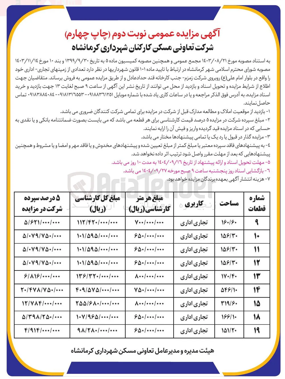 فروش تعدادی از زمین های تجاری اداری