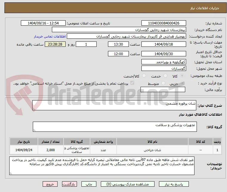 شان پرفوره چشمی
